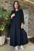 Fisherman Shimmer Cardigan Black